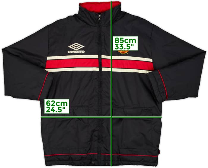 1998-99 Manchester United Umbro Padded Bench Coat - 6/10 - (M)