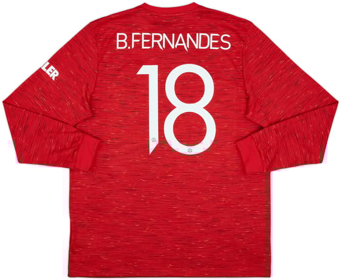 2020-21 Manchester United Home L/S Shirt B.Fernandes #18 (XL)