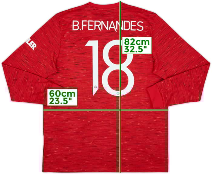 2020-21 Manchester United Home L/S Shirt B.Fernandes #18 (XL)