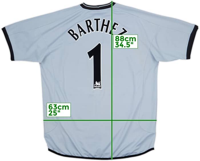 2001-02 Manchester United Centenary GK S/S Shirt Barthez #1 - 8/10 - (XL)