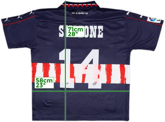 1997-98 Atletico Madrid Away Shirt Simeone #14 - 9/10 - (XL)
