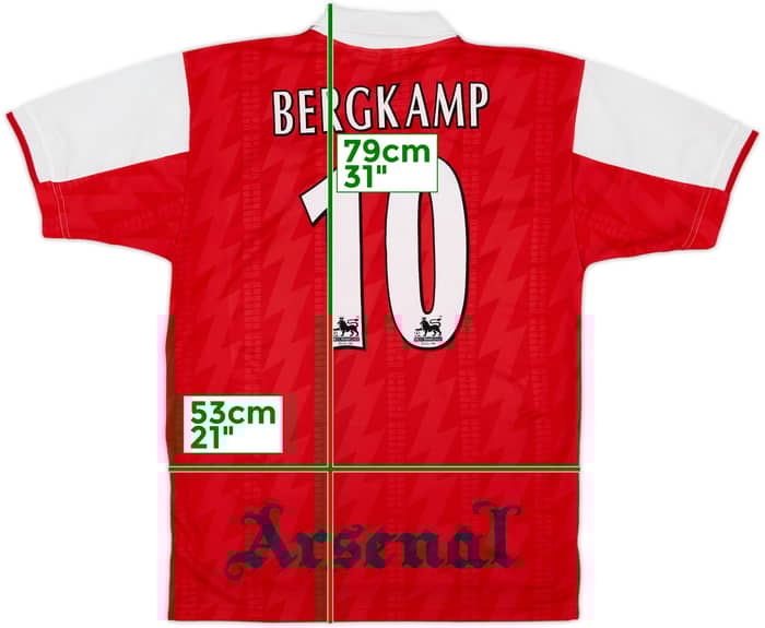 1994-96 Arsenal Home Shirt Bergkamp #10 - 8/10 - (M)