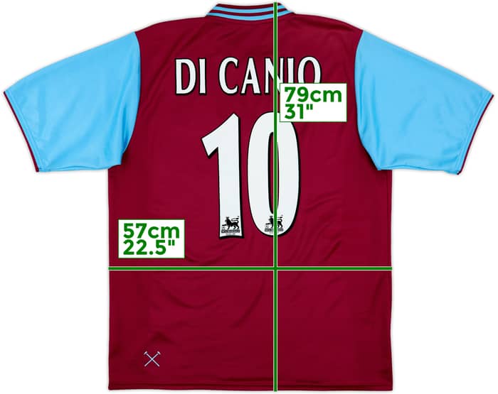 2001-03 West Ham Home Shirt Di Canio #10 - 7/10 - (XL)