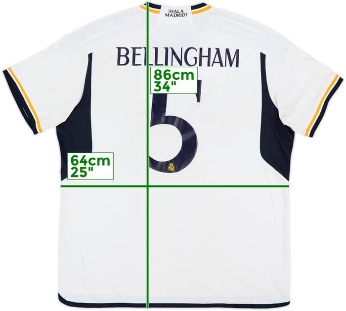 2023-24 Real Madrid Authentic Home Shirt Bellingham #5 - 6/10 - (XXL)