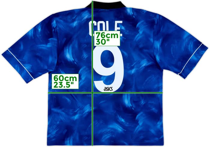 1993-95 Newcastle Away Shirt Cole #9 - 7/10 - (XL)