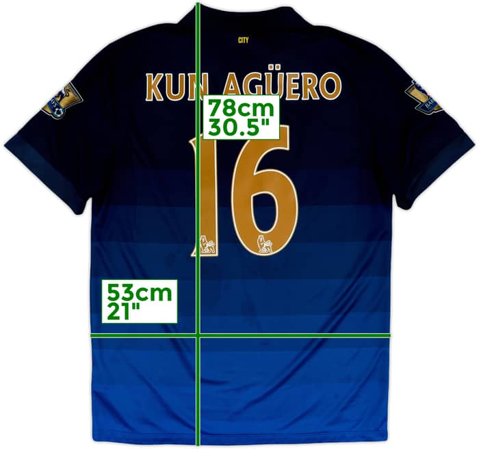 2014-15 Manchester City Away Shirt Kun Aguero #16 - 6/10 - (L)