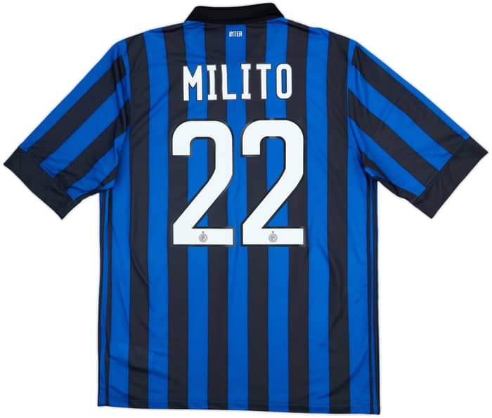 2011-12 Inter Milan Home Shirt Milito #22 - 10/10 - (L)