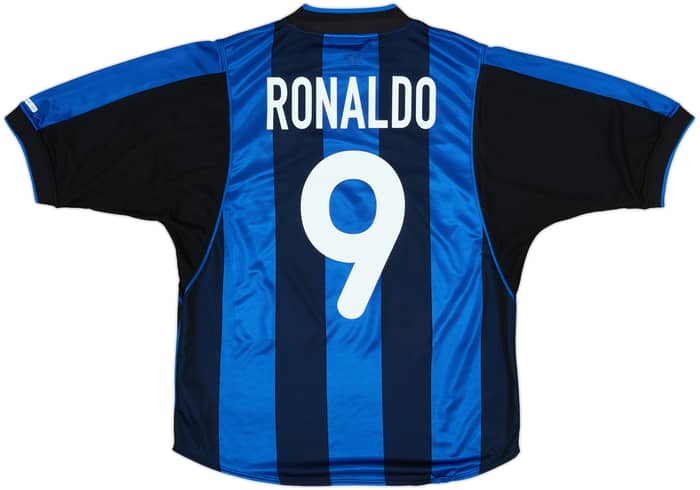 2000-01 Inter Milan Home Shirt Ronaldo #9 - 9/10 - (S)