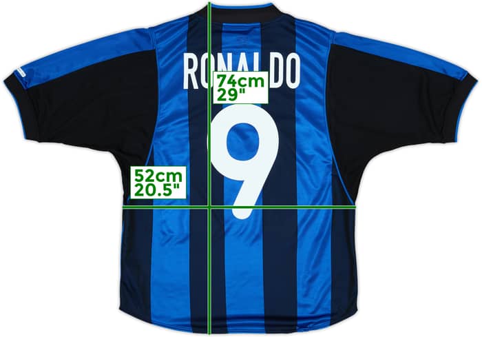 2000-01 Inter Milan Home Shirt Ronaldo #9 - 9/10 - (S)