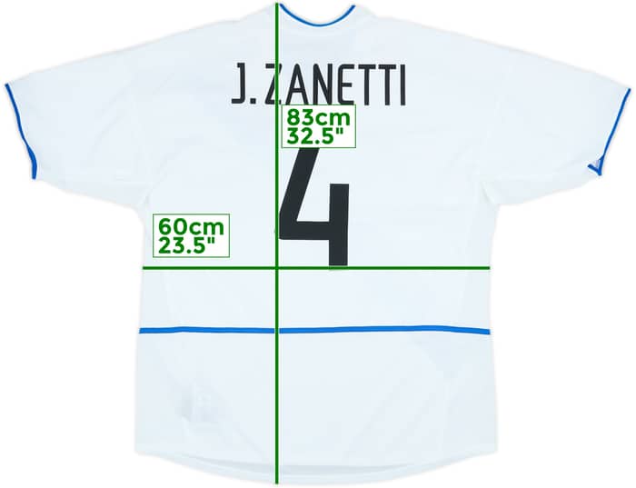 2002-03 Inter Milan Away Shirt Zanetti #4 - 8/10 - (XL)