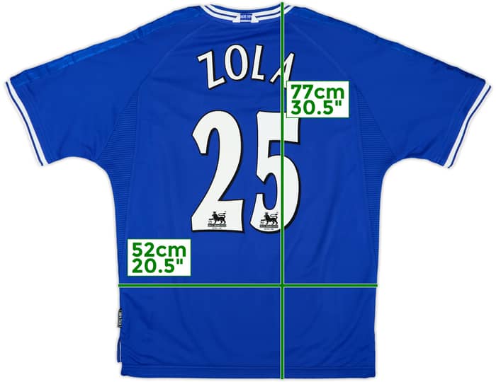 1999-01 Chelsea Home Shirt Zola #25 - 6/10 - (L)