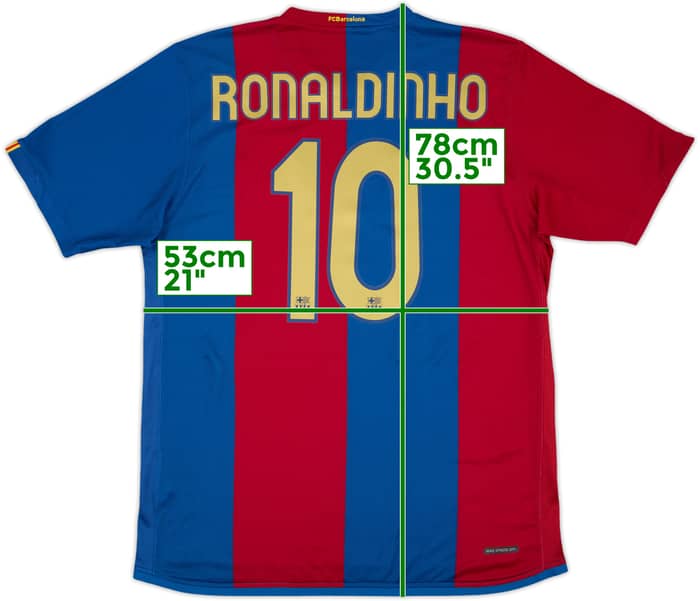 2006-07 Barcelona Home Shirt Ronaldinho #10 - 8/10 - (L)