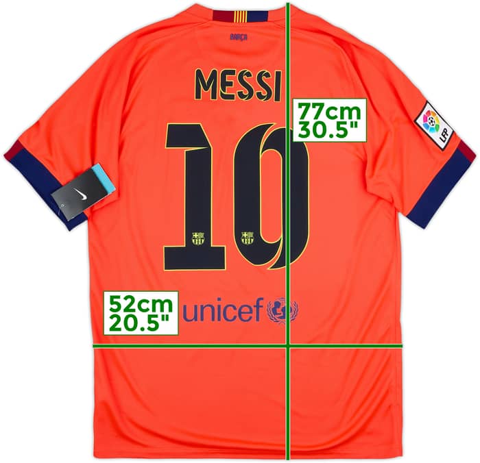 2014-15 Barcelona Away Shirt Messi #10 (L)