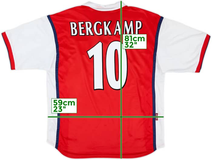 1998-99 Arsenal Home Shirt Bergkamp #10 - 8/10 - (XL)