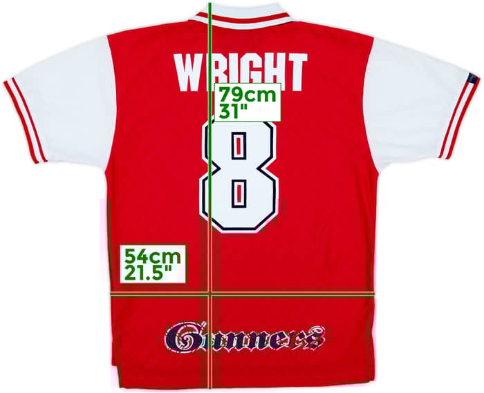 1996-98 Arsenal Home Shirt Wright #8 - 8/10 - (L)