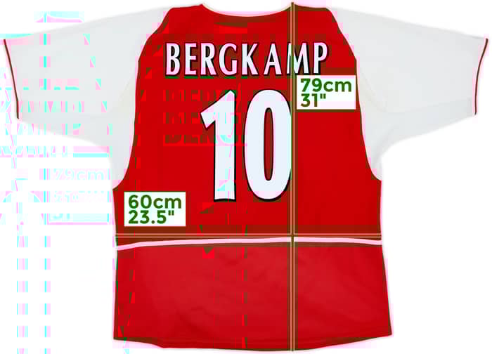 2002-04 Arsenal Home Shirt Bergkamp #10 - 7/10 - (XL)