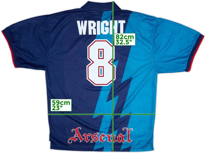 1995-96 Arsenal Away Shirt Wright #8 - 9/10 - (XXL)