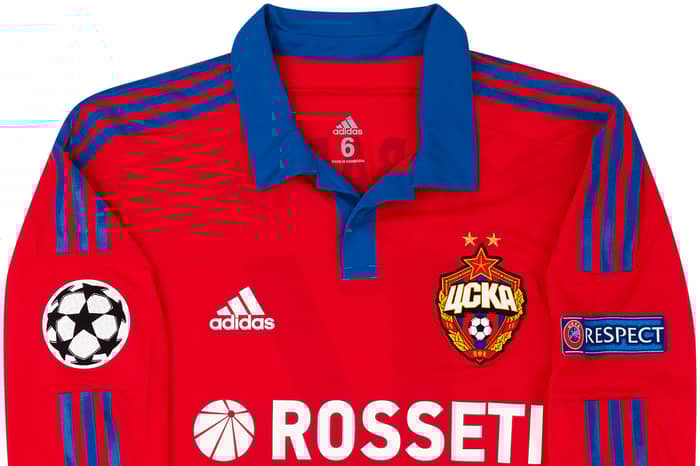 2015-16 CSKA Moscow Match Issue Home L/S Shirt Nababkin #14 (v Man Utd)
