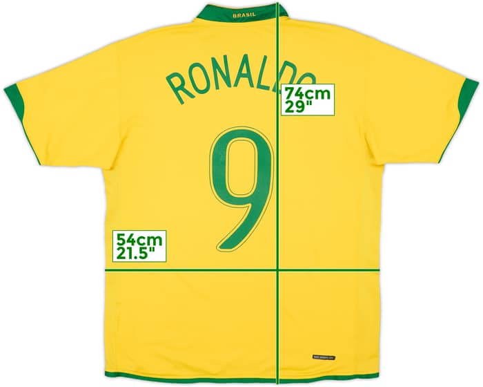 2006-08 Brazil Home Shirt Ronaldo #9 - 5/10 - (L)