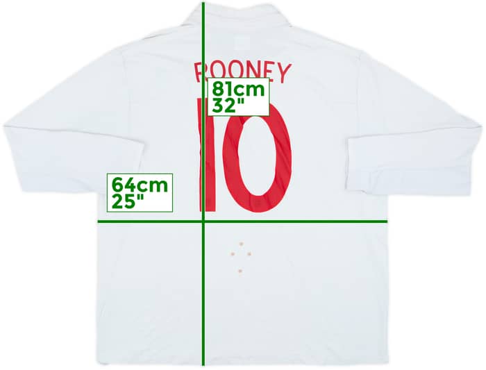 2009-10 England Home L/S Shirt Rooney #10 - 5/10 - (3XL)