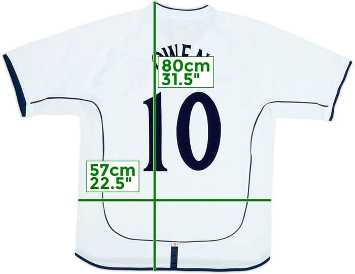 2001-03 Inglaterra Camiseta Local Owen #10 - 8/10 - (L)