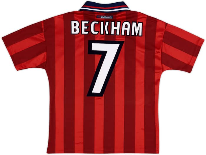 1997-99 England Away Shirt Beckham #7 - 9/10 - (Y)