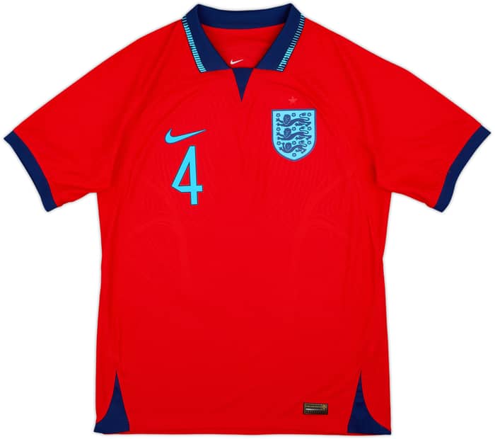 Camiseta de visitante auténtica de Inglaterra 2022-23 Rice #4 - 8/10 - (M)