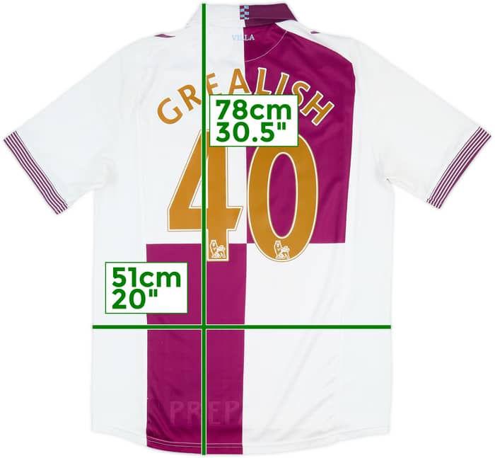 2013-14 Aston Villa Away Shirt Grealish #40 - 5/10 - (S)