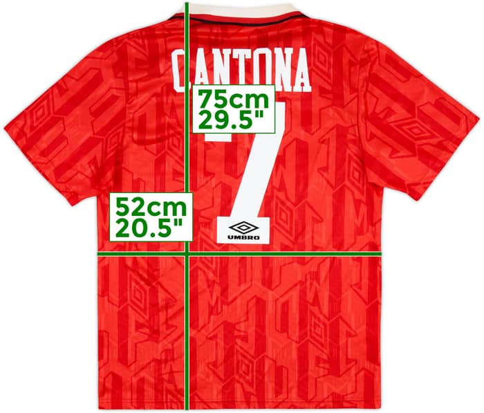 1992-94 Manchester United Home Shirt Cantona #7 - 9/10 - (M)