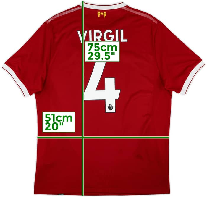 2017-18 Liverpool 125 Years Home Shirt Virgil #4 - 5/10 - (M)