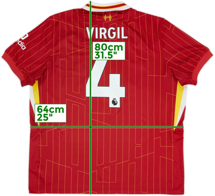 2024-25 Liverpool Home Shirt Virgil #4 - 8/10 - (XXL)