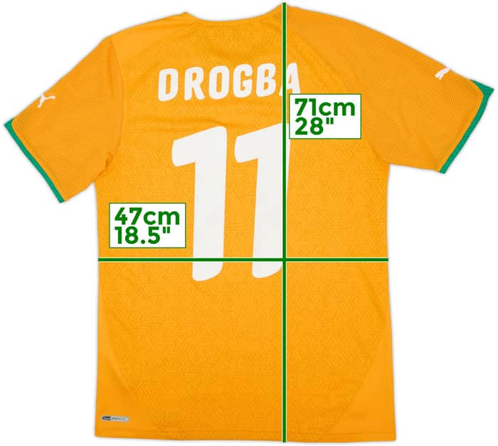2010-11 Ivory Coast Home Shirt Drogba #11 - 7/10 - (M)