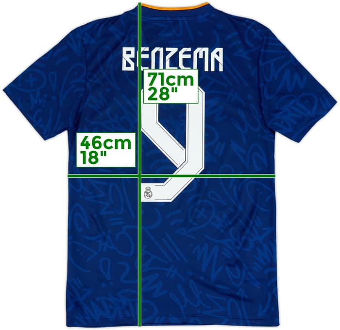 2021-22 Real Madrid Away Shirt Benzema #9 - 6/10 - (S)