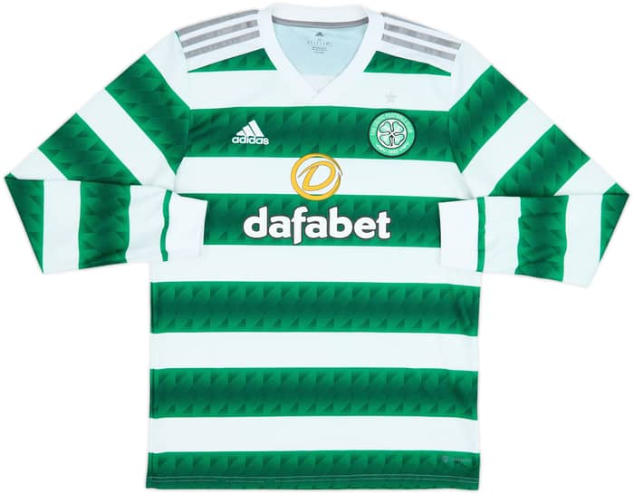 2022-23 Celtic Home L/S Shirt - 7/10 - (M)