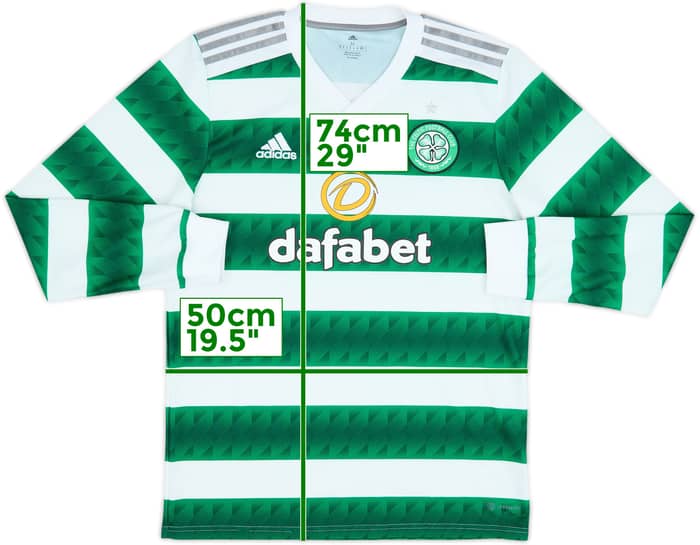 2022-23 Celtic Home L/S Shirt - 7/10 - (M)