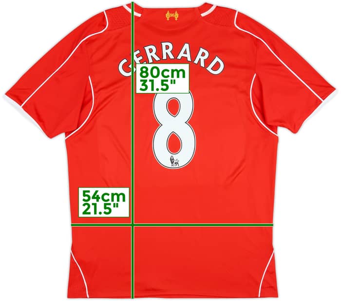 2014-15 Liverpool Home Shirt Gerrard #8 - 6/10 - (XL)