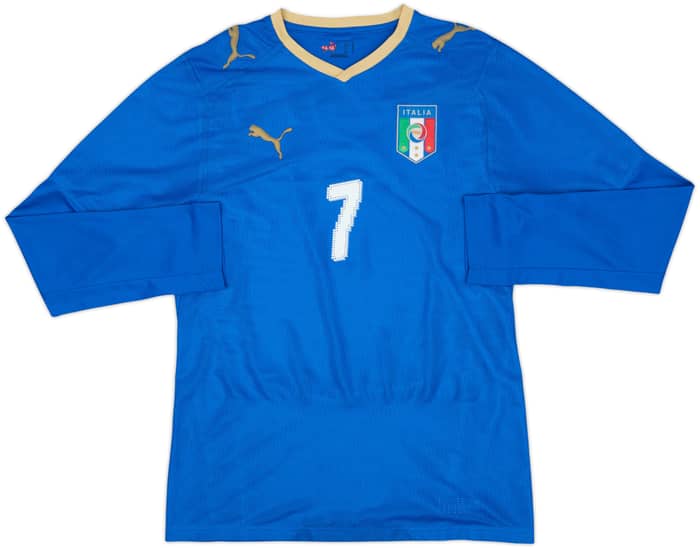 Camiseta de local de manga larga de Italia 2007-08 Del Piero #7 - 8/10 - (S)