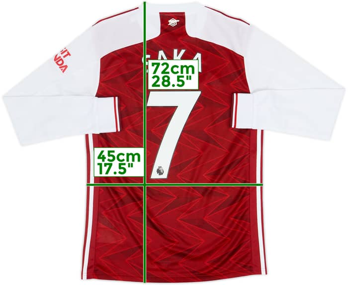 2020-21 Arsenal Home L/S Shirt Saka #7 - 9/10 - (S)