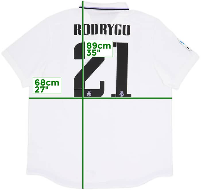 2022-23 Real Madrid Authentic Home Shirt Rodrygo #21 - 9/10 - (XXL)