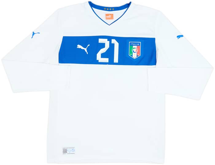 2012-13 Italy Away L/S Shirt Pirlo #21 - 8/10 - (L)