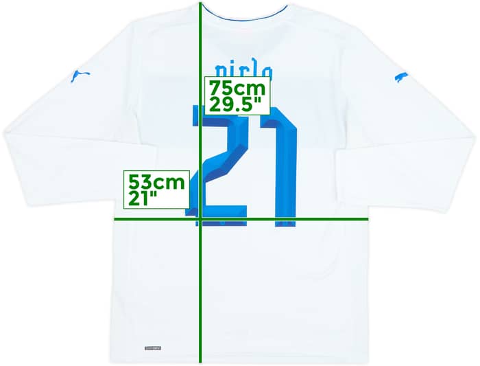 2012-13 Italy Away L/S Shirt Pirlo #21 - 8/10 - (L)