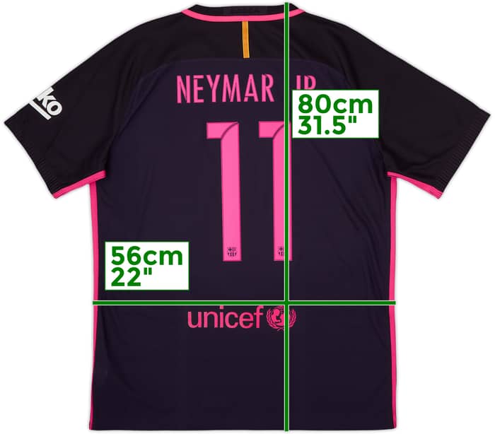 2016-17 Barcelona Authentic Away Shirt Neymar Jr #11 - 9/10 - (XL)