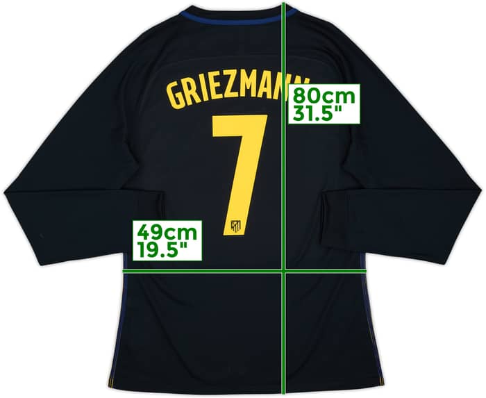2016-17 Atletico Madrid Authentic Away L/S Shirt Griezmann #7 - 10/10 - (XL)