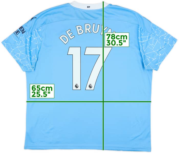 2020-21 Manchester City Home Shirt De Bruyne #17 - 8/10 - (3XL)