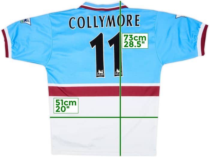 Camiseta de visitante del Aston Villa 1997-98 Collymore #11 - 8/10 - (M)