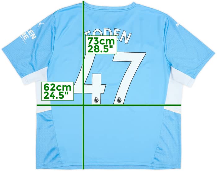 2021-22 Manchester City Home Shirt Foden #47 - 6/10 - (XL)