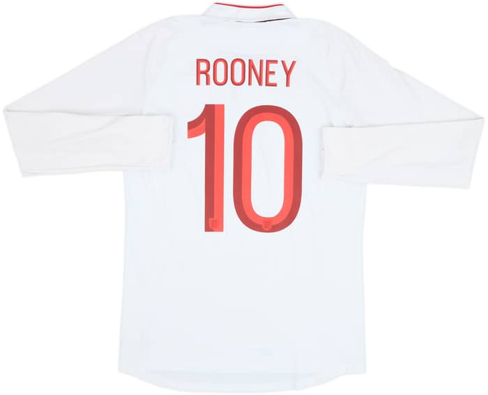 2012-13 England Home L/S Shirt Rooney #10 - 6/10 - (M)
