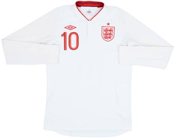 2012-13 England Home L/S Shirt Rooney #10 - 6/10 - (M)