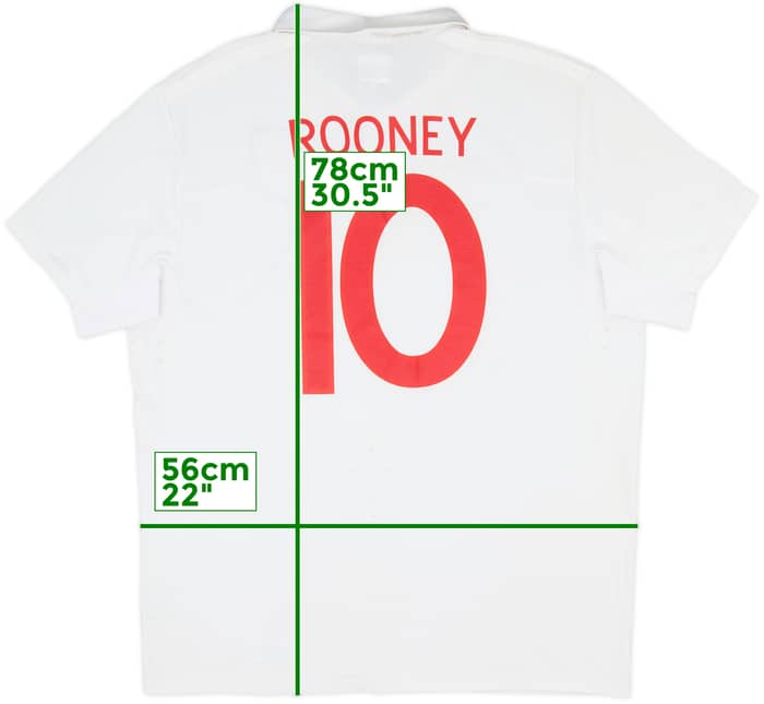 2009-10 England 'World Cup South Africa 2010' Home Shirt Rooney #10 - 7/10 - (L)