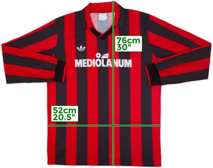 1990-91 AC Milan Home L/S Shirt - 7/10 - (L)